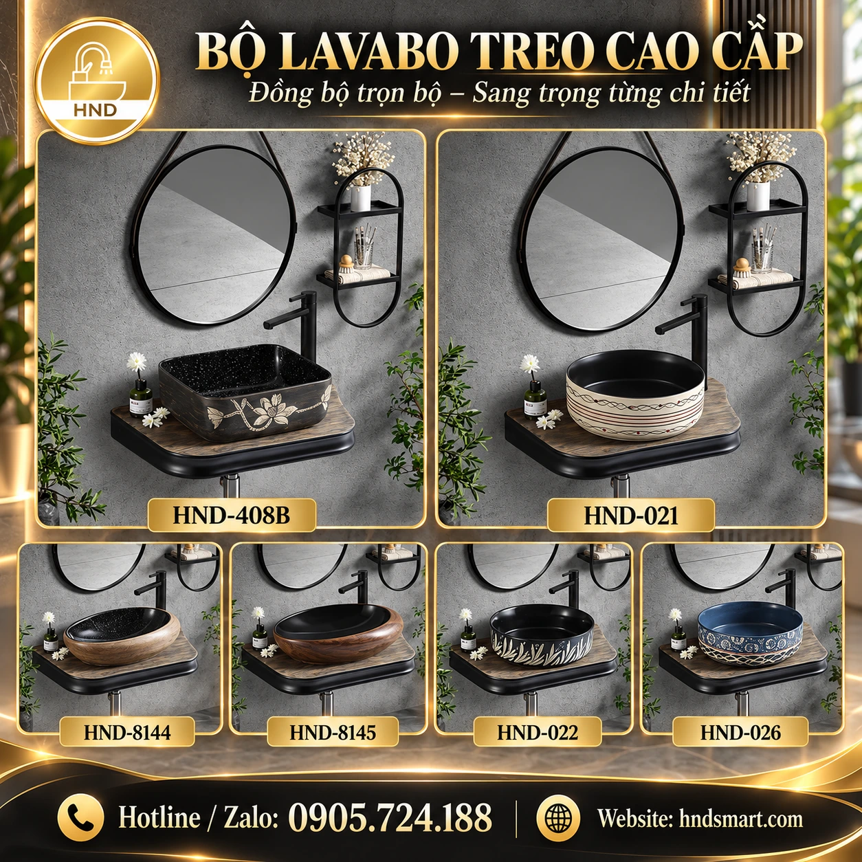 Bộ lavabo treo HND-408B HND-408B