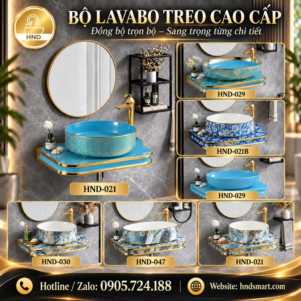 Bộ lavabo treo HND-021B HND-021B