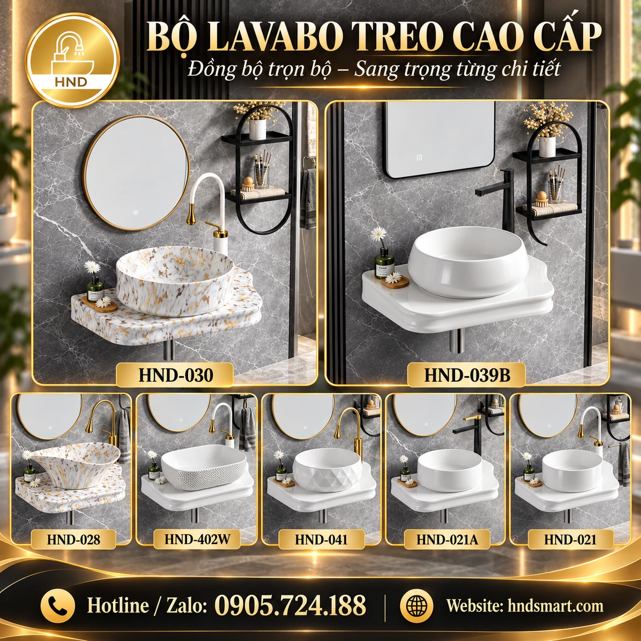 Bộ lavabo treo HND-021A HND-021A