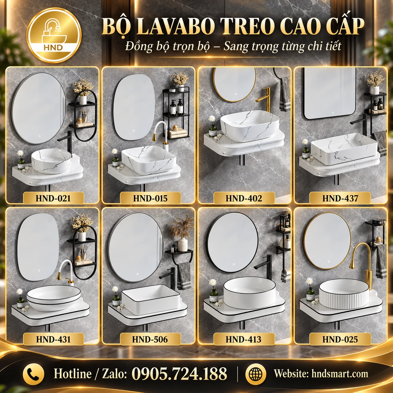 Bộ lavabo treo HND-015