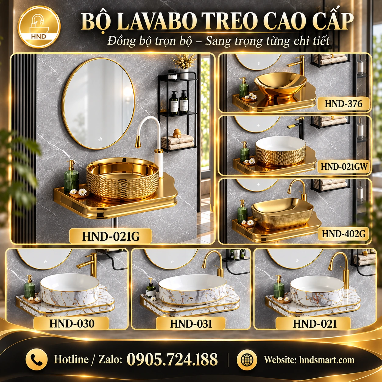 Bộ lavabo treo HND-021G HND-021G