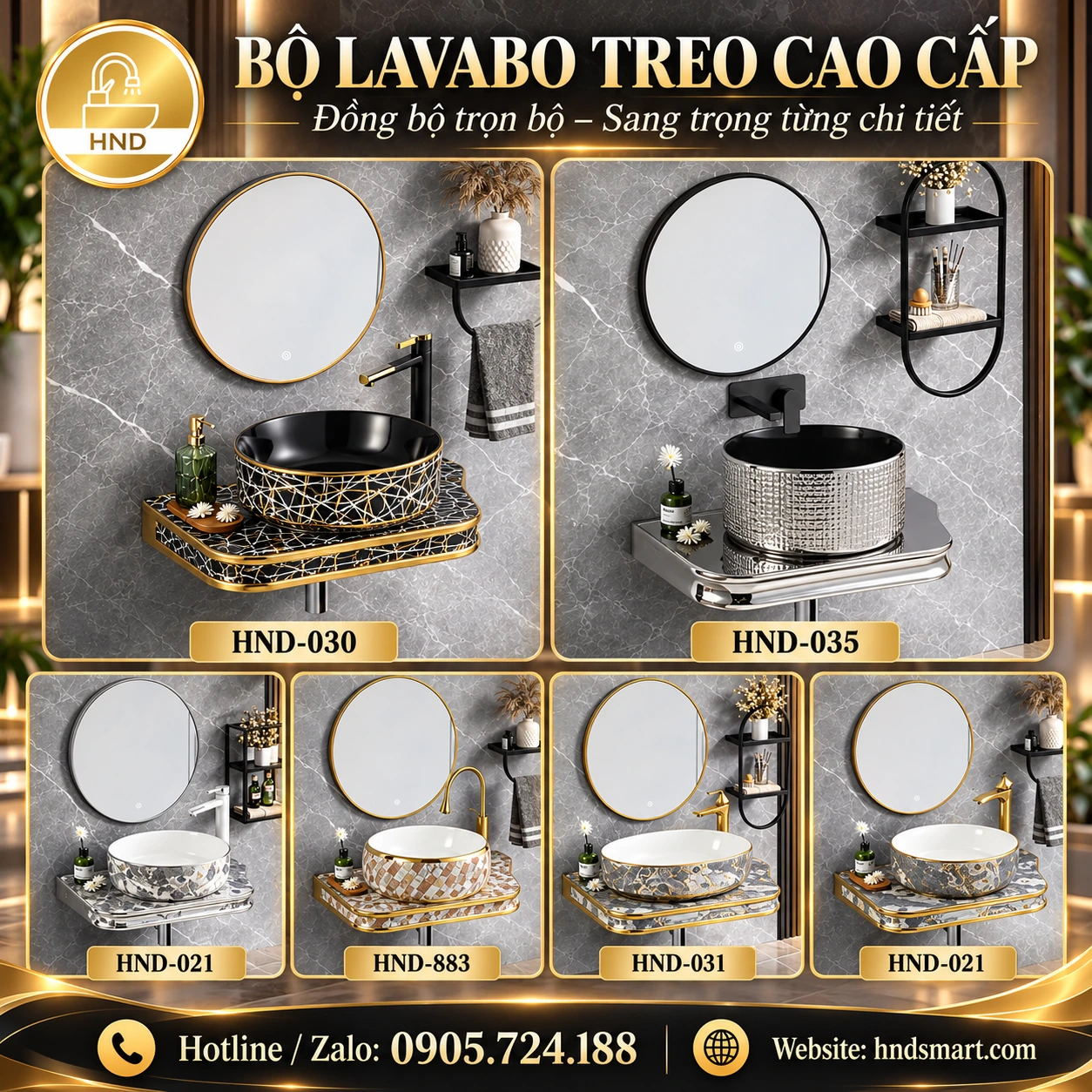 Bộ lavabo treo HND-035 HND-035