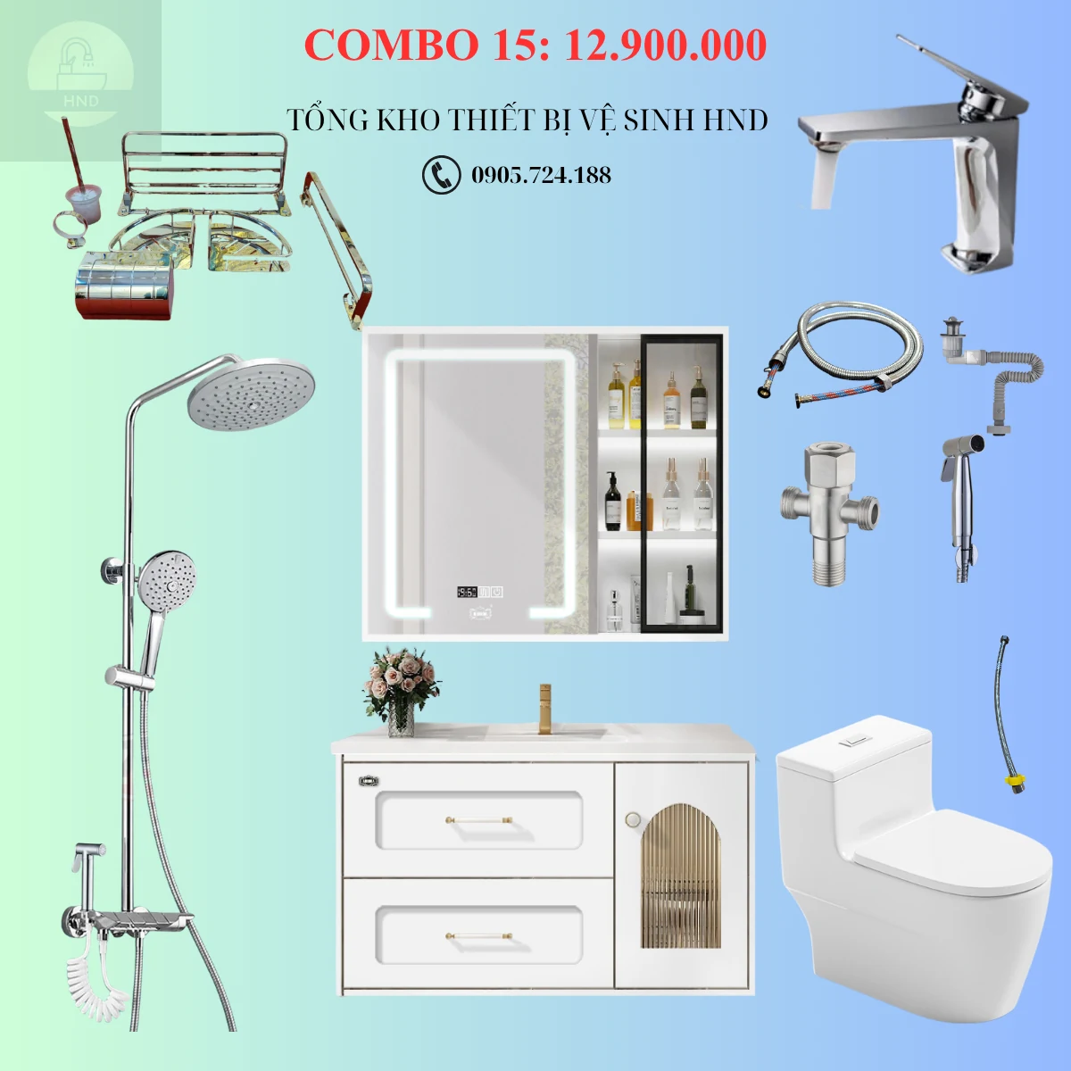 Combo cao cấp PVC16-80 Trắng
