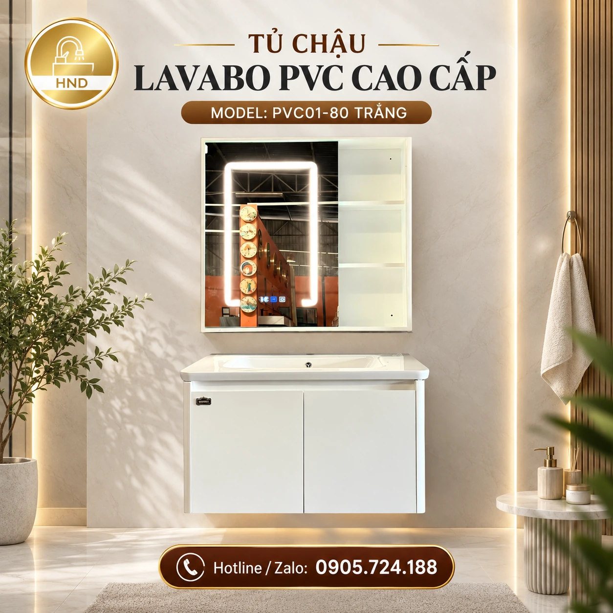 Tủ chậu lavabo PVC01-80 PVC01-80