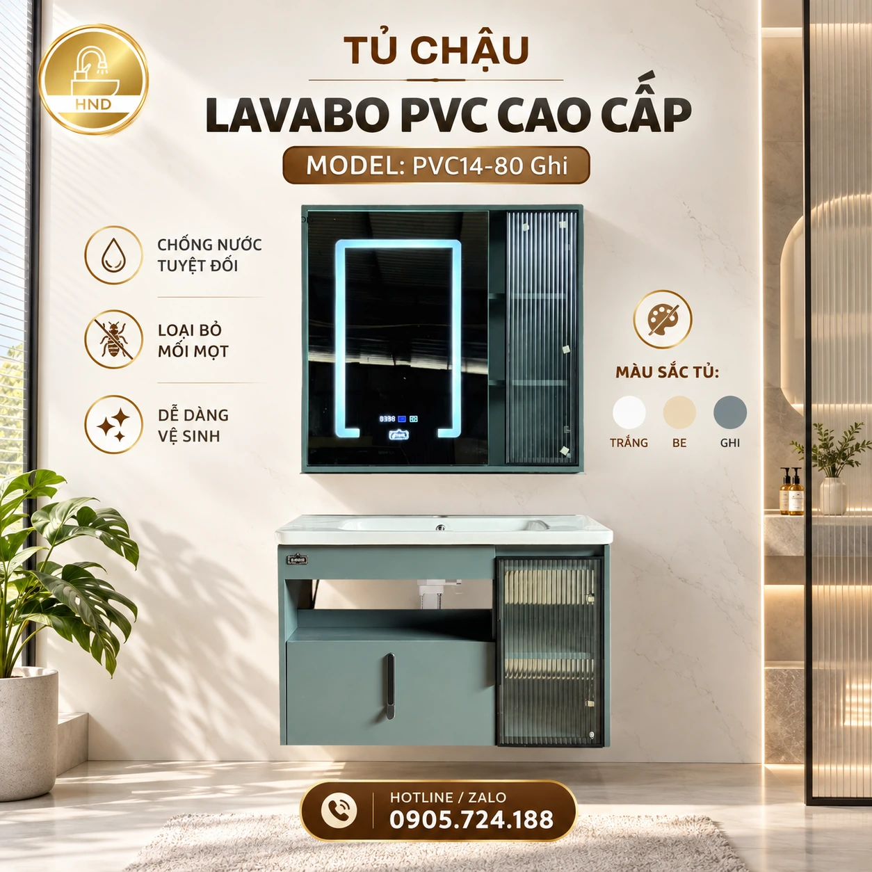 Tủ chậu lavabo PVC14-80 PVC14-80