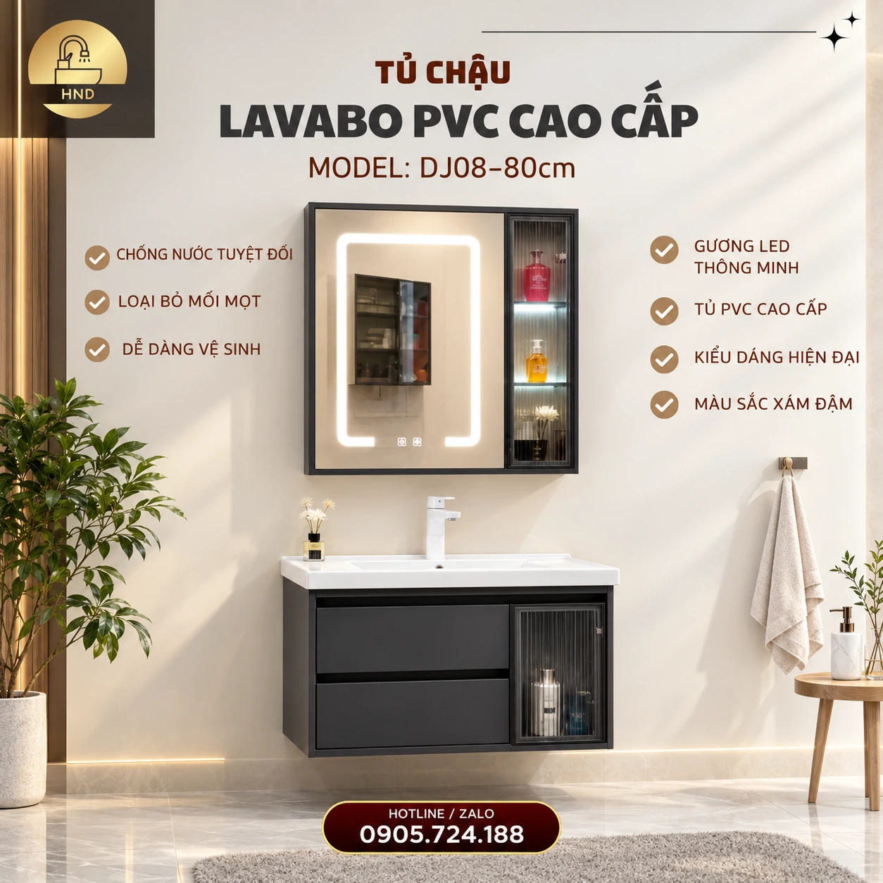 Tủ chậu lavabo DJ08-80 DJ08-80