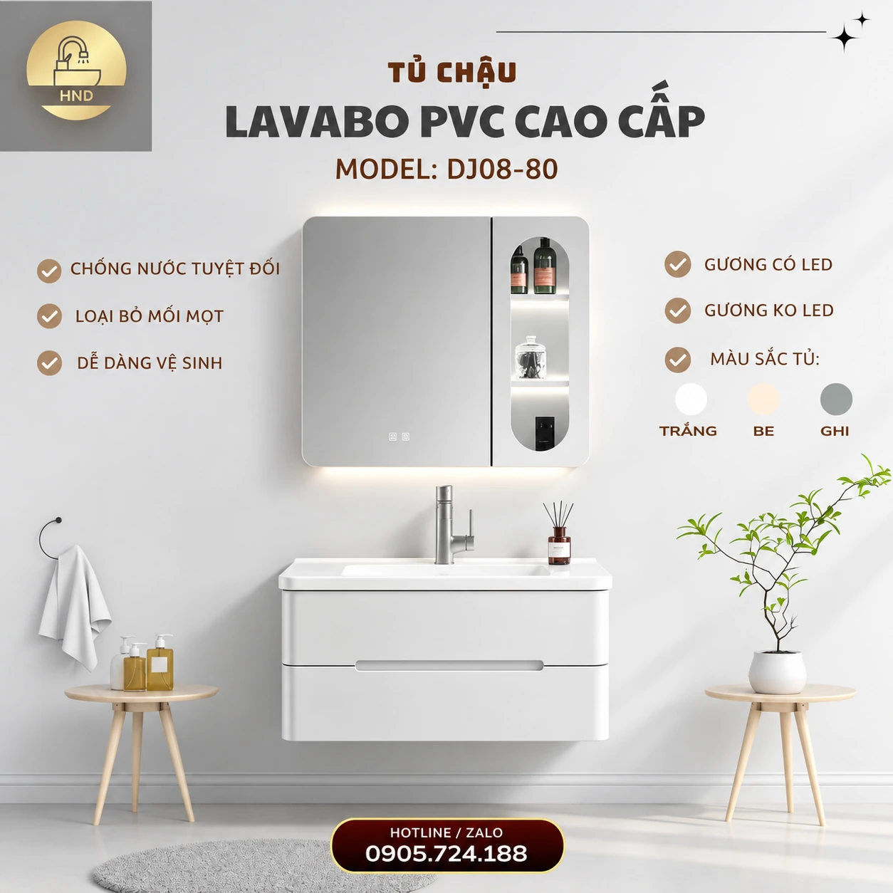 Tủ chậu lavabo DJ08-80