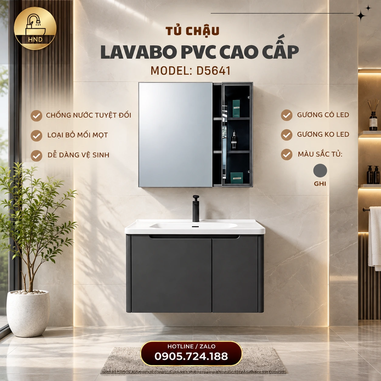 Tủ chậu lavabo D5641