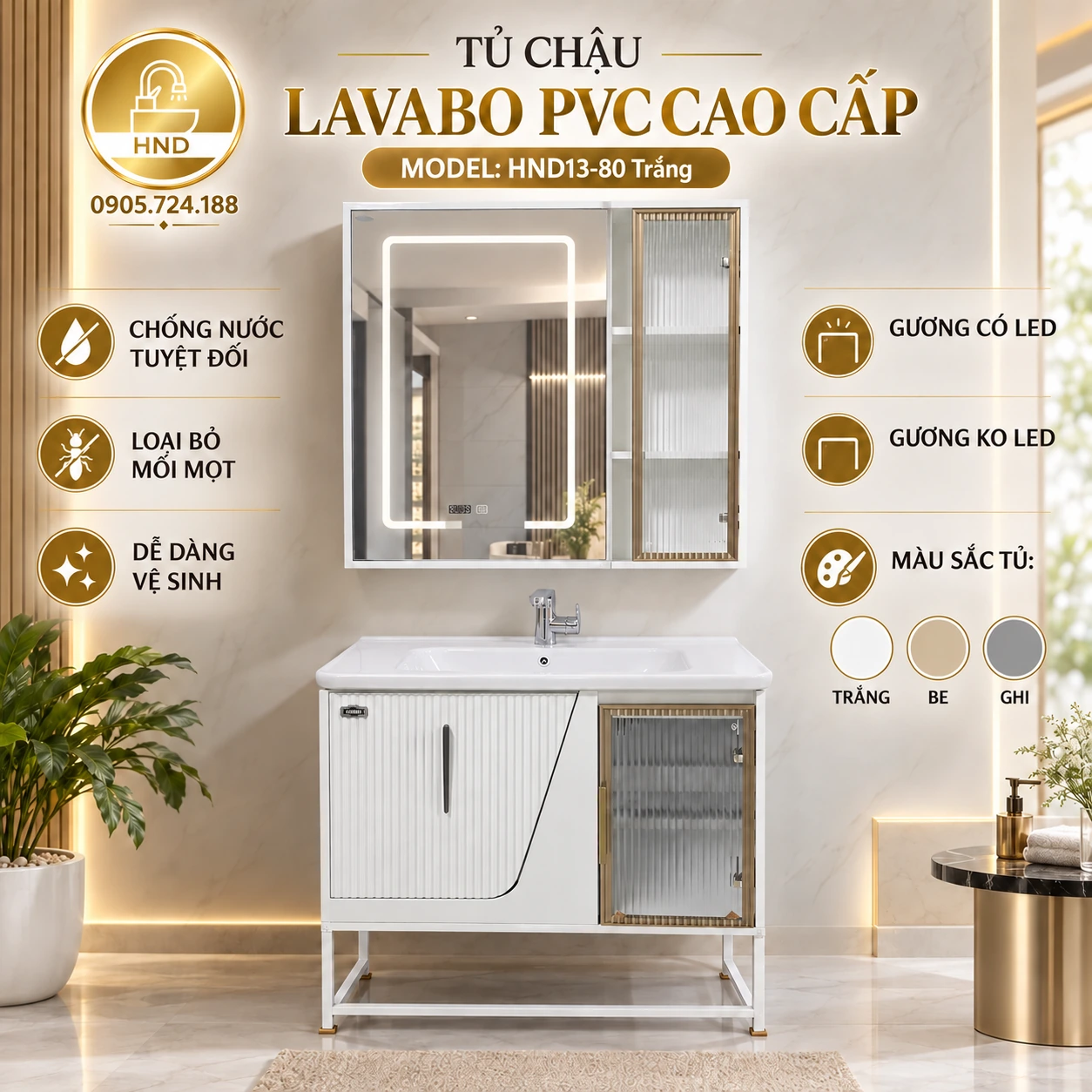 Tủ lavabo HND13-80 HND13-80