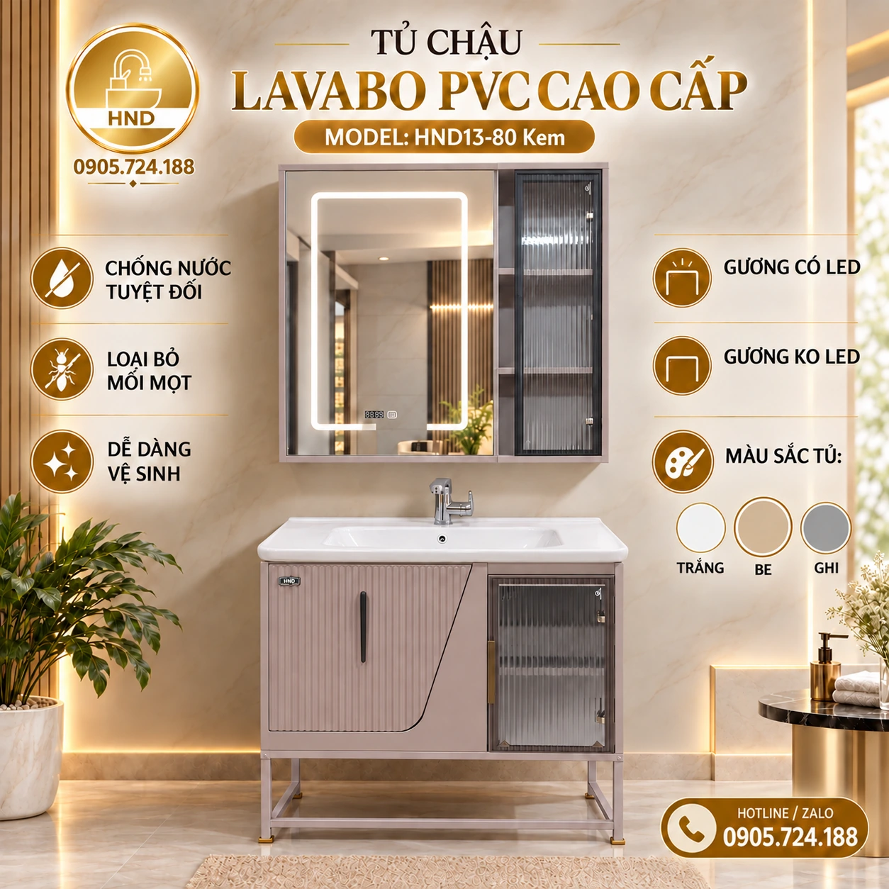 Tủ lavabo HND13-80