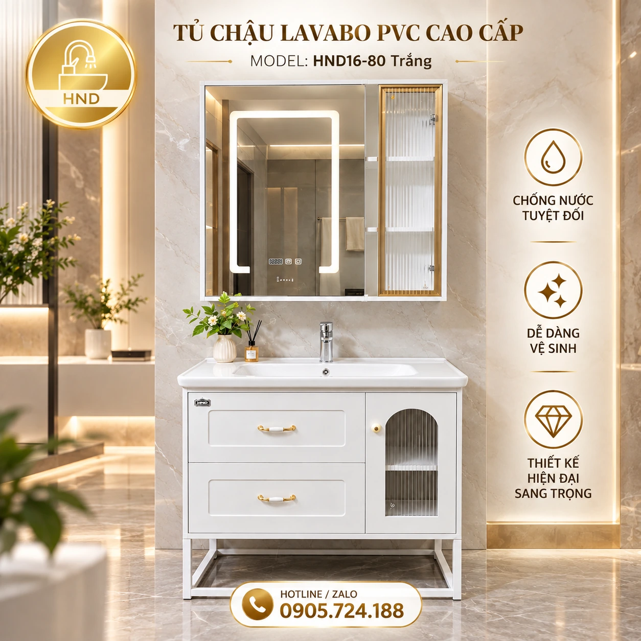 Tủ lavabo HND16-80 HND16-80
