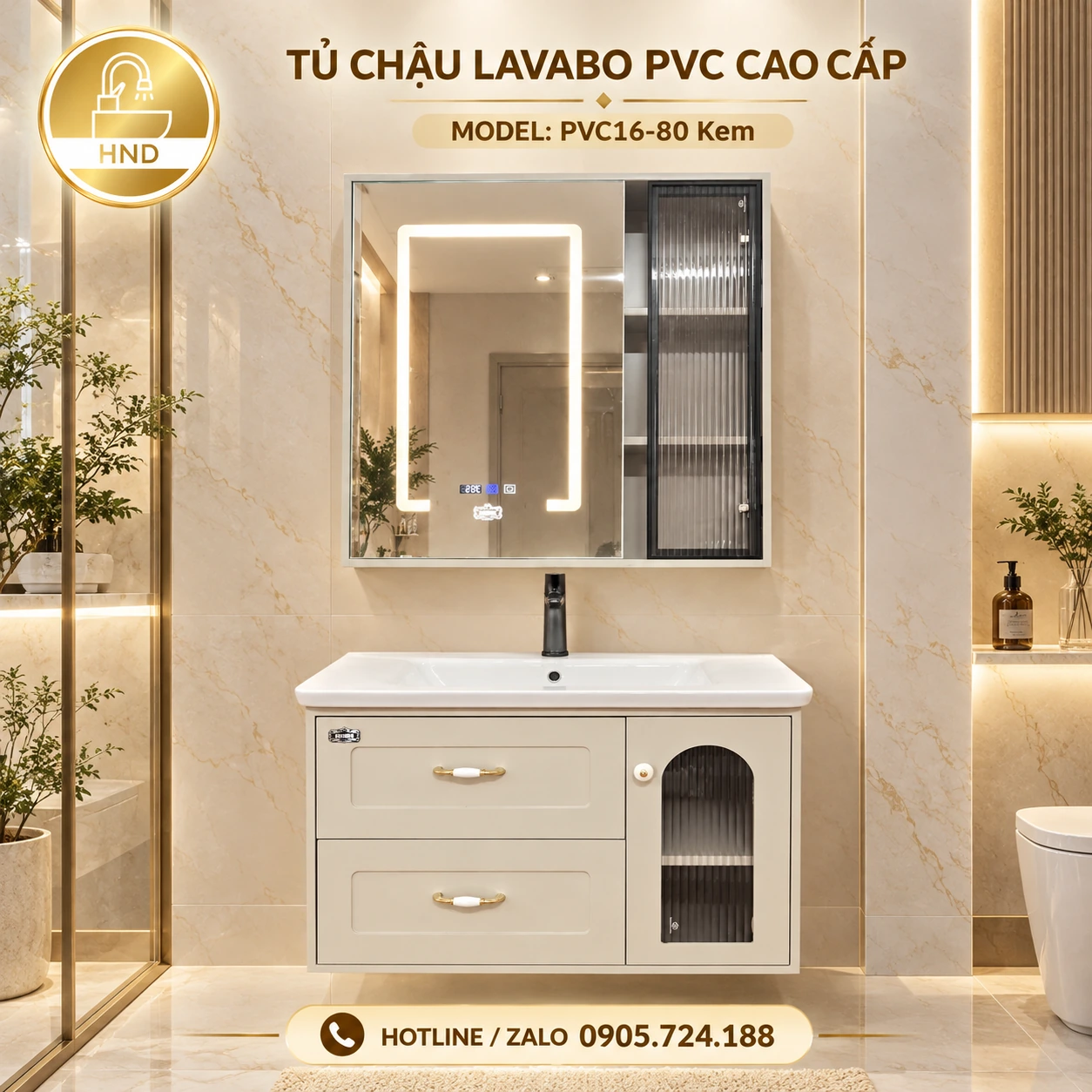 Tủ lavabo PVC16-80