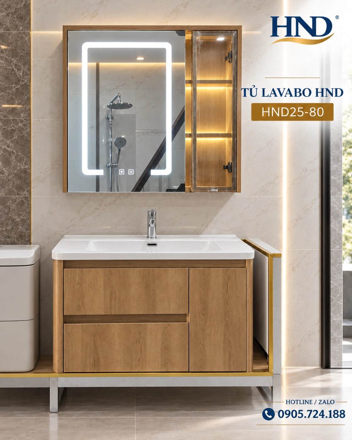 Tủ chậu lavabo HND25-80 HND25-80