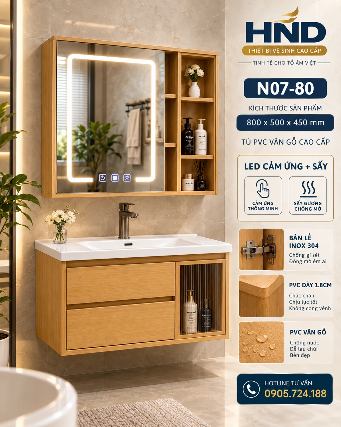 Tủ chậu lavabo N07-80 N07-80