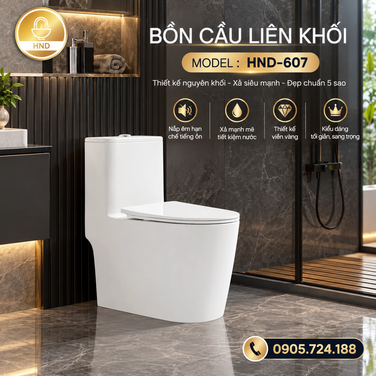 Bồn cầu liền khối 607 607