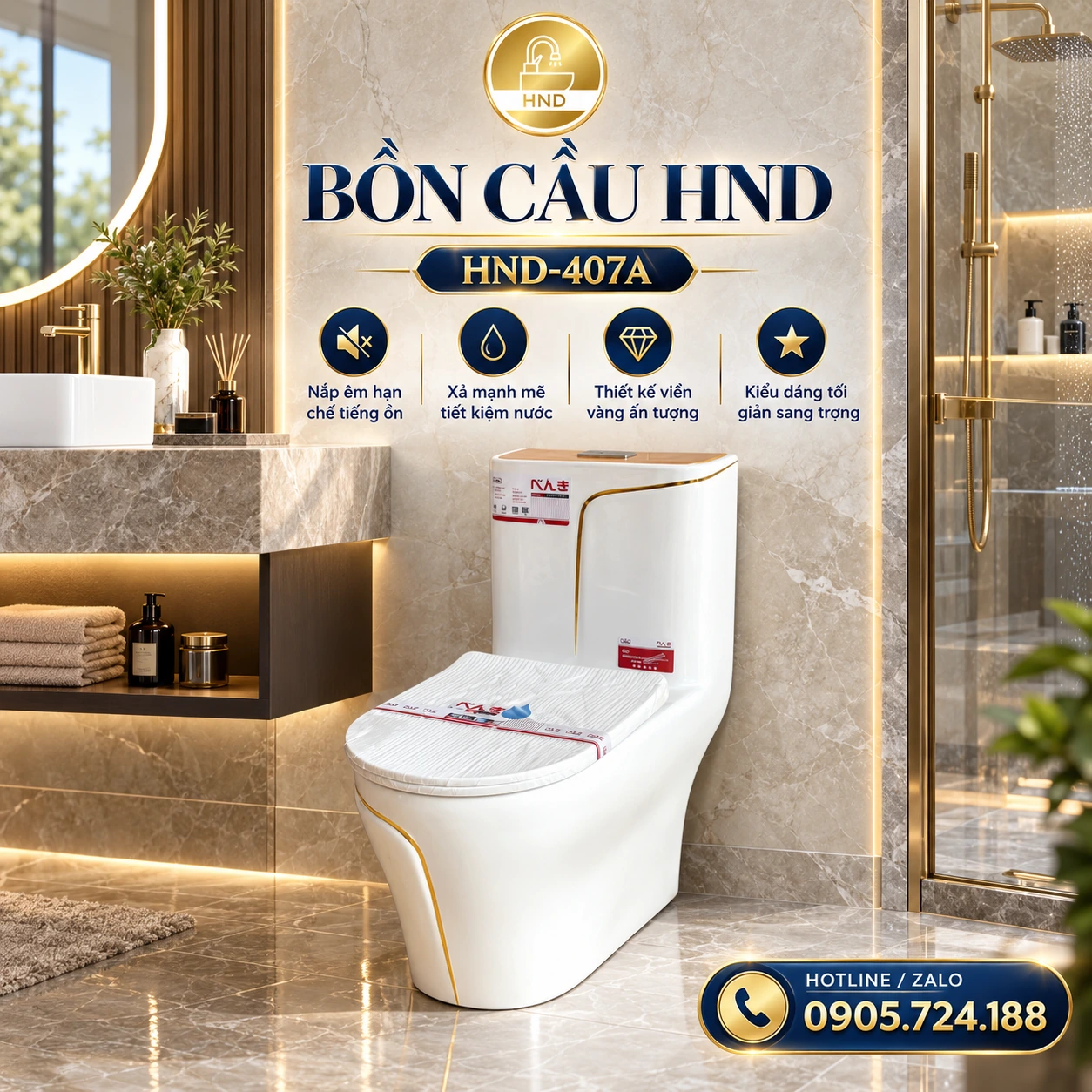 Bồn cầu HND-407A HND-407A