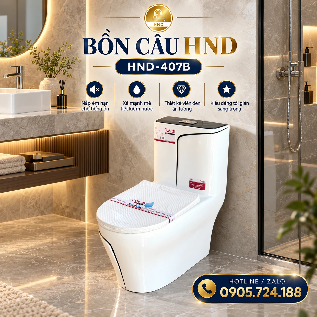 Bồn cầu HND-407B HND-407B