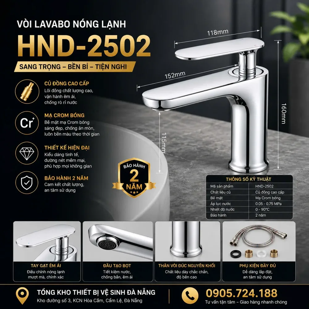 Vòi lavabo HND-2502 HND-2502