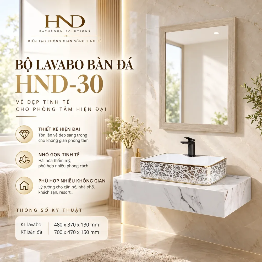 Bộ lavabo bàn đá HND-30 HND-30