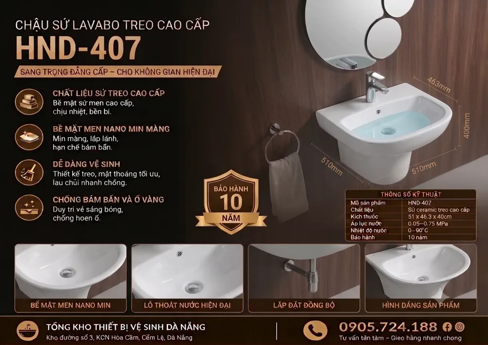 Chậu lavabo HND-407 HND-407