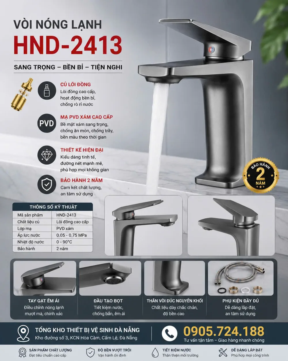 Vòi lavabo HND-2413 HND-2413