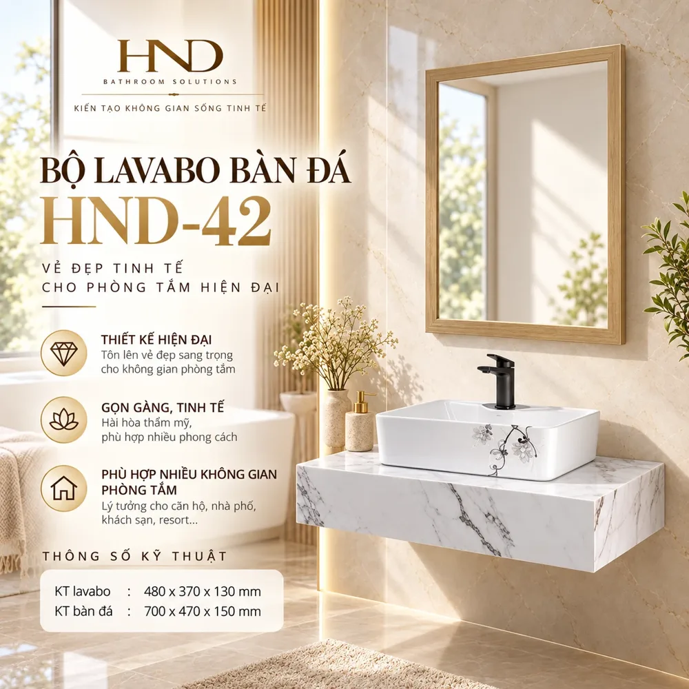 Bộ lavabo bàn đá HND-42 HND-42