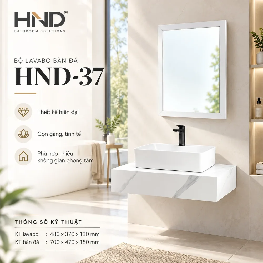 Bộ lavabo bàn đá HND-37 HND-37